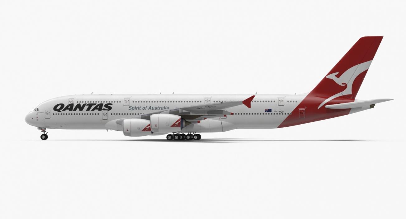 3D Airbus A380-1000 Qantas model